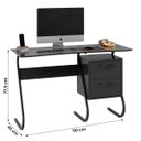 Ver imagem 2 de Escrivaninha Mesa Computador Quarto 2 Gavetas Pés em Aço