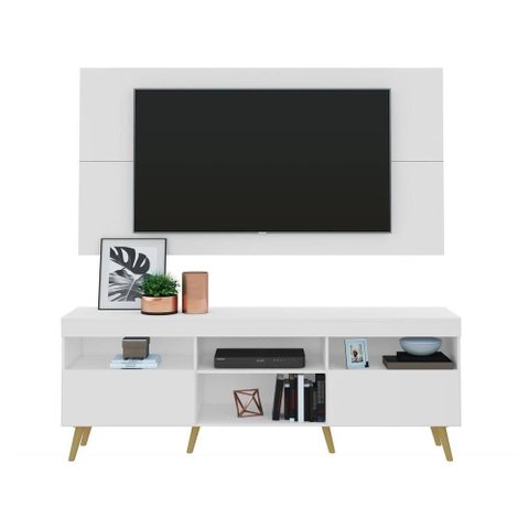 Rack com Painel Tv até 65" e Pés Retrô Flórida Multimóveis