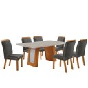 Ver imagem 2 de Mesa de Jantar Carolina Tampo 180cm MDF Vidro Canto Copo e 6 Cadeiras Athenas