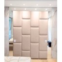 Ver imagem 2 de Cabeçeira Dominó 2,70 Altura e 1,60 Largura Modulos Colantes:corino Marfim