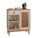 Ver imagem 1 de Aparador Café com 01 Gaveta Rubi Off White com Noce - Casa D