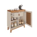 Ver imagem 4 de Aparador Café com 01 Gaveta Rubi Off White com Noce - Casa D