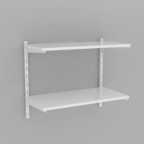 Kit 2 Prateleiras 60x30+2 Trilhos e 4 Suportes em Aço Branco -brasforma -k2mb60x30x1.5uv