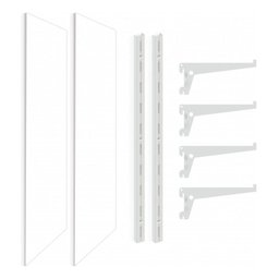 Kit 2 Prateleiras 60x30+2 Trilhos e 4 Suportes em Aço Branco -brasforma -k2mb60x30x1.5uv - 2