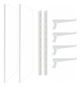 Ver imagem 2 de Kit 2 Prateleiras 60x30+2 Trilhos e 4 Suportes em Aço Branco -brasforma -k2mb60x30x1.5uv
