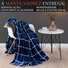 Coberta King Size Manta Xadrez Super Fofinha e Quentinha:azul - 3