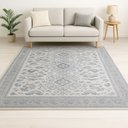 Ver imagem 4 de Tapete Funcional Sala / Quarto Medalhao - Tamanho 200 X 250 Cm - Cor Cinza/ Azul Claro - J. Serrano