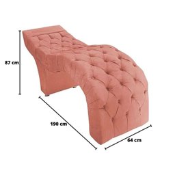 Maca Estofada Capitonê Clínica Salão Estética Suede Marta:Coral - 3