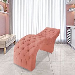 Maca Estofada Capitonê Clínica Salão Estética Suede Marta:Coral - 2