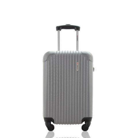 Mala de Bordo 10kg Viagem Rígida Rodas 360º Abs Cadeado Segredo Gladiador A2mb:cinza