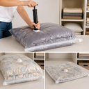 Ver imagem 4 de Kit 5 Sacos Vacuo com Bomba Manual Organizador 6 Pecas Saco Gigante Ate 100cm Guarda Roupa Armario C