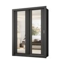 Ver imagem 2 de Guarda Roupa Solteiro 2 Portas Darvi com 2 Espelhos Carraro Preto Touch