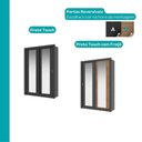 Ver imagem 4 de Guarda Roupa Solteiro 2 Portas Darvi com 2 Espelhos Carraro Preto Touch