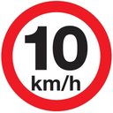 Ver imagem 1 de Placa de Poliestireno Auto-adesiva 45x45cm Velocidade Maxíma Permitida 10km/h - 300 Ak - Sinalize Pl