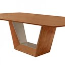 Ver imagem 2 de Mesa para Sala de Jantar Rubi 220cm Moderna Mobília Cinamomo com Champanhe-cinamomo Imbuia