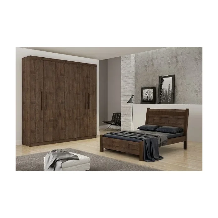 Ver imagem 1 de Guarda Roupa Casal Belém 6 Portas 4 Gavetas Chapa 15mm Acabamento Touch:new Canion