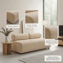 Ver imagem 5 de Sofá 3 Lugares e Puff para Sala Orgânico Nara Base Fixa Moderno Bouclê D03 - D'Rossi