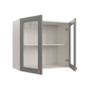 Ver imagem 3 de Armário Aéreo 2 Portas 80cm com Porta de Vidro Arizona CabeCasa MadeiraOriginals Branco/Cinza