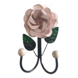 Cabide de 2 Ganchos em Ferro / Porta Toalha 2 Ganchos em Ferro / Varias Cores:rosa - 1