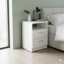 Ver imagem 7 de Mesa de Cabeceira 2 Gavetas com Compartimento Secreto, Gaveta Secreta - Branco