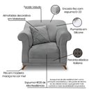 Ver imagem 7 de Kit Poltrona e Sofá Living 2 Lugares 1,60m Vênus Veludo Pés Castanho - Pallazio - Cinza Grafite