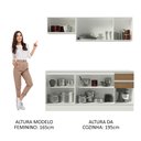 Ver imagem 6 de Armário de Cozinha Compacta 100% MDF 180 cm Branco/Rustic/Crema Smart Madesa 01