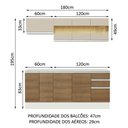 Ver imagem 4 de Armário de Cozinha Compacta 100% MDF 180 cm Branco/Rustic/Crema Smart Madesa 01