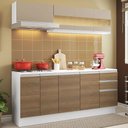Ver imagem 1 de Armário de Cozinha Compacta 100% MDF 180 cm Branco/Rustic/Crema Smart Madesa 01