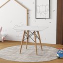 Ver imagem 1 de Mesa Eames Eiffel Infantil Madeira Tampo 68cm Quadrado Branco