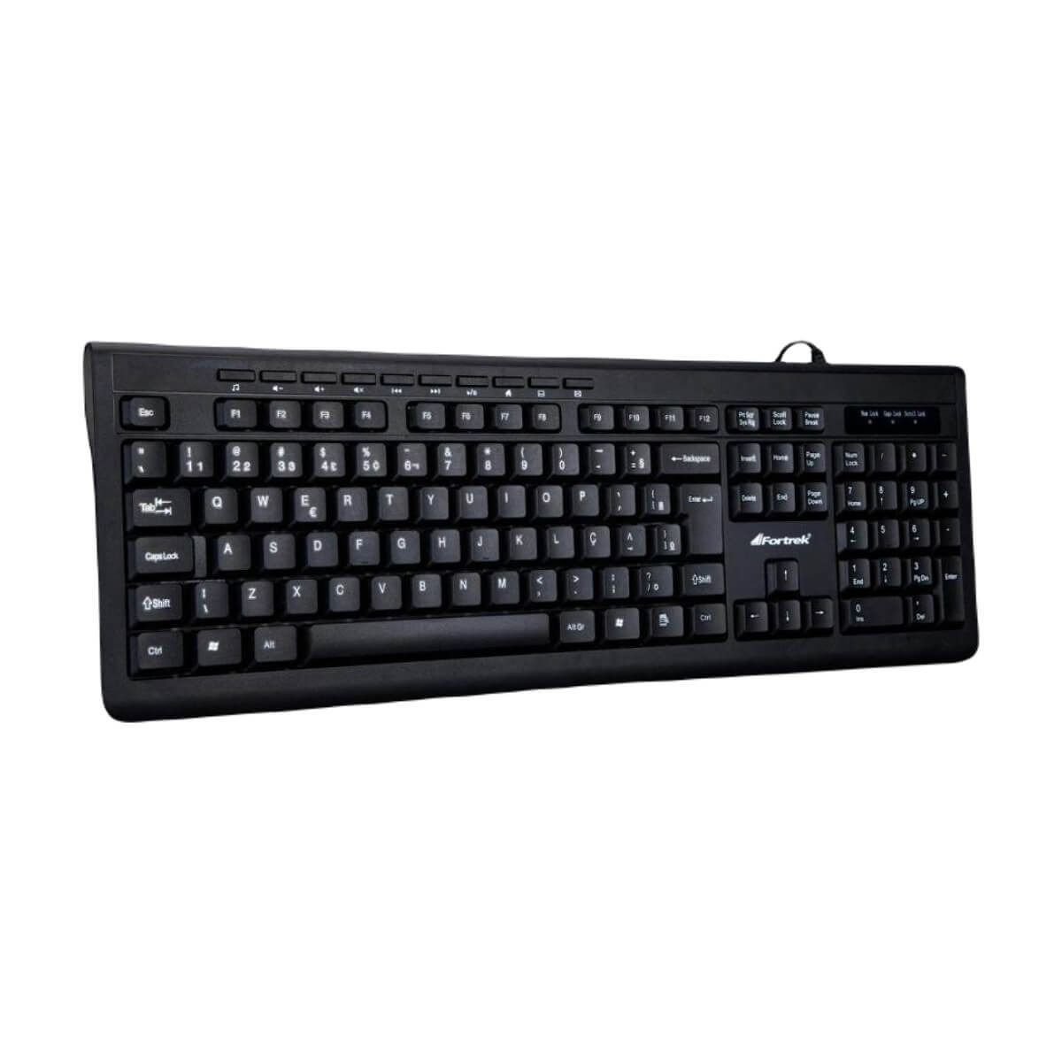 Teclado Com Fio Multimídia Fortrek MKL-101 Preto