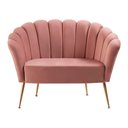 Ver imagem 3 de Sofá Pétala Slim Veludo Rosa Aço Dourado - Daf Mobiliário