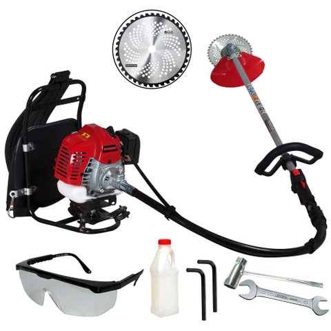 Roçadeira Costal Kawashima KW2600C Linha Premium 25,4cc 2 Tempos Motor M2600 Com Lâmina de Vídia