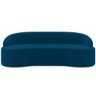 Sofá 3 Lugares Curvo Sala de Estar Living Lótus D02 Veludo Azul Turquesa 180 cm C-170 - Lyam Decor - 3