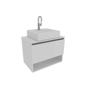 Bancada de Banheiro Suspenso Bn3606 1 Porta Cor Mármore Lunar - Tecno Mobili