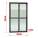 Ver imagem 4 de Porta Correr 2F.Moveis 210 x 150 Elite c/Fechadura Tetra V.Liso Preto Brimak