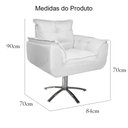 Ver imagem 5 de Kit 2 Poltronas Decorativa Clínica Com Base Giratória de Metal Opala Suede Branco - LM DECOR