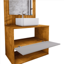 Ver imagem 5 de Conjunto para Banheiro Zenit Gabinete com Espelho 1 Gaveta e Cuba Naturalle com Off White - Ofertamo