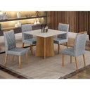 Ver imagem 4 de Mesa de Jantar Jade 90cm Cinamomo Off White com 4 Cadeiras Lara Linho Prata - Valdemóveis