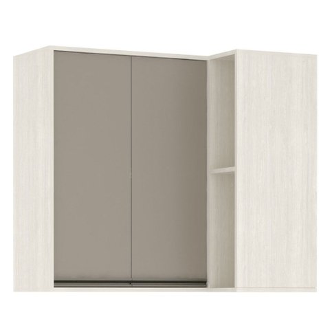 Armário Aéreo Canto Reto de Cozinha 95 Cm 2 Portas 4 Prateleiras Linea Luciane Móveis