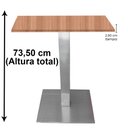 Ver imagem 5 de Mesa Quadrada Alpha Inox Prata 73,50 Cm (altura) Tampo Mdp Quadrado 70 Cm Noce Naturalle (larg)