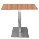 Ver imagem 1 de Mesa Quadrada Alpha Inox Prata 73,50 Cm (altura) Tampo Mdp Quadrado 70 Cm Noce Naturalle (larg)