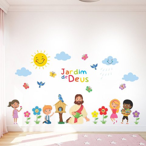 Adesivo Decorativo Parede Jardim de Deus Infantil