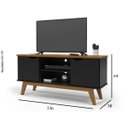 Ver imagem 6 de Rack Para Sala de TV Preto Acetinado com Cumaru Pés em Madeira Maciça Tamanho 1.4