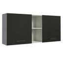 Ver imagem 1 de Armário de Cozinha Aéreo 150 cm 2 Portas e 2 Nichos Branco/Preto Agata Madesa