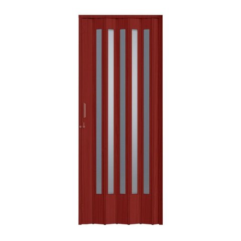 Porta Sanfonada de PVC Translucido 210cm x 72cm Plastporta Bcf Marrom/Mogno com