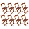 Kit 8 Cadeiras Dobrável Madeira Padrão Imbuia - Cor: Marrom - 1