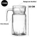 Ver imagem 7 de Jarra de Vidro Robusto 1700ml com Tampa Acrílica Água Suco