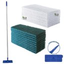 Ver imagem 1 de Kit Suporte Limpa Tudo com Junção Articulada + Cabo 1.4 Metros Ergonômico e Manopla + Fibras 10 Verd