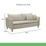 Sofá 2 Lugares Retrô 164cm Veludo Kassia - 3
