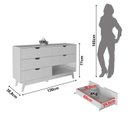 Ver imagem 3 de Cômoda com 6 Gavetas e Pé Cônico Cm8044 Tecnomobili